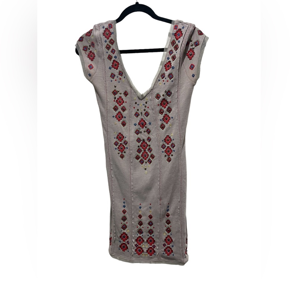 Free People Rich in Embroidery sequined accent mini dress size XS - Picture 3 of 8